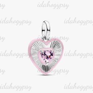 Pandora Radiating Pink Heart Medallion Charm